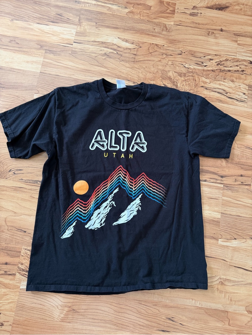 Alta Utah Black Graphic Tee - Mountain Sunset Short Sleeve